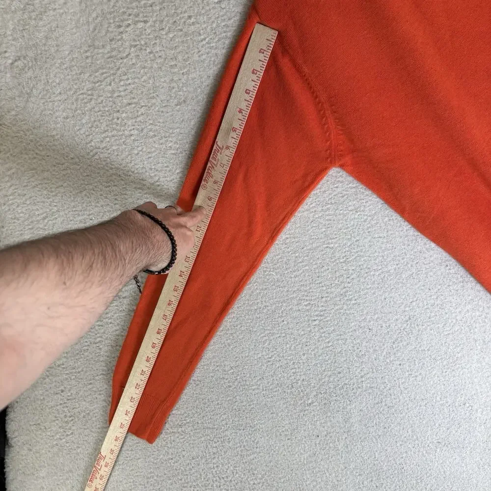 Vintage Polo Ralph Lauren Pullover Sweater Mens Large Orange V Neck Wool